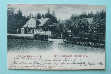 Ansichtskarte AK Heuberghaus bei Friedrichroda 1902 Gasthaus Biergarten Ortsansicht Architektur Thüringen